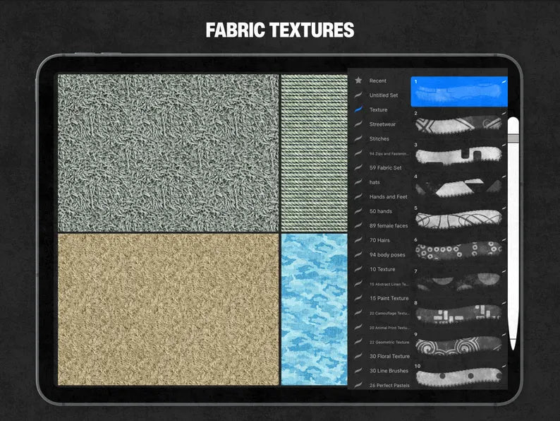 The Texture Pack — 400 Fabric Textures for Procreate